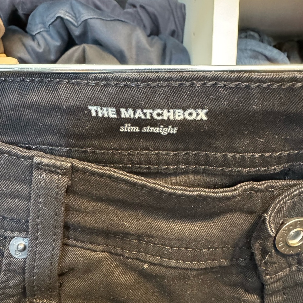 AG Jeans Adriano Goldschmied The Matchbox Slim Straight 5 Pocket Black 36x30